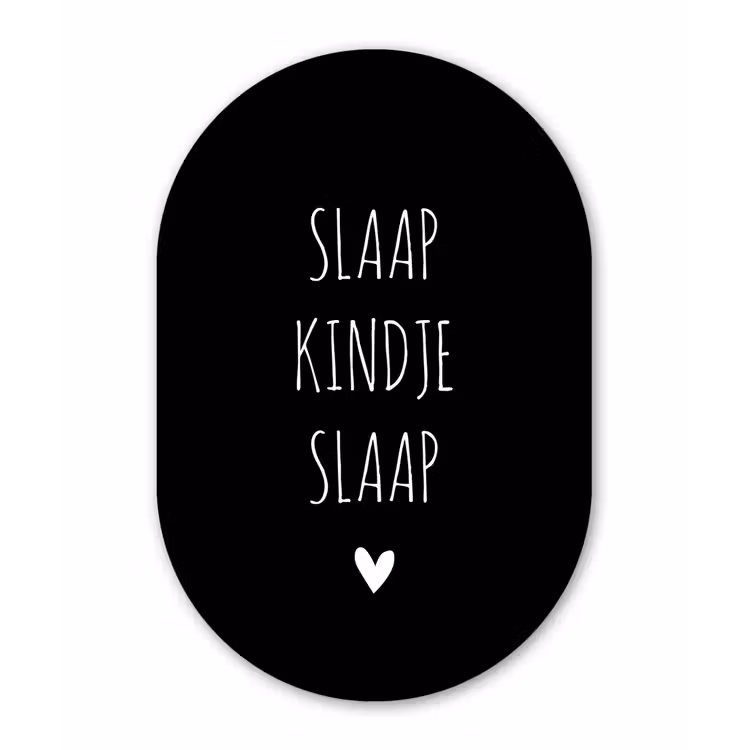 Quotes - Slaap kindje slaap - Spreuken Wandcirkel Ovaal Forex klein -3d