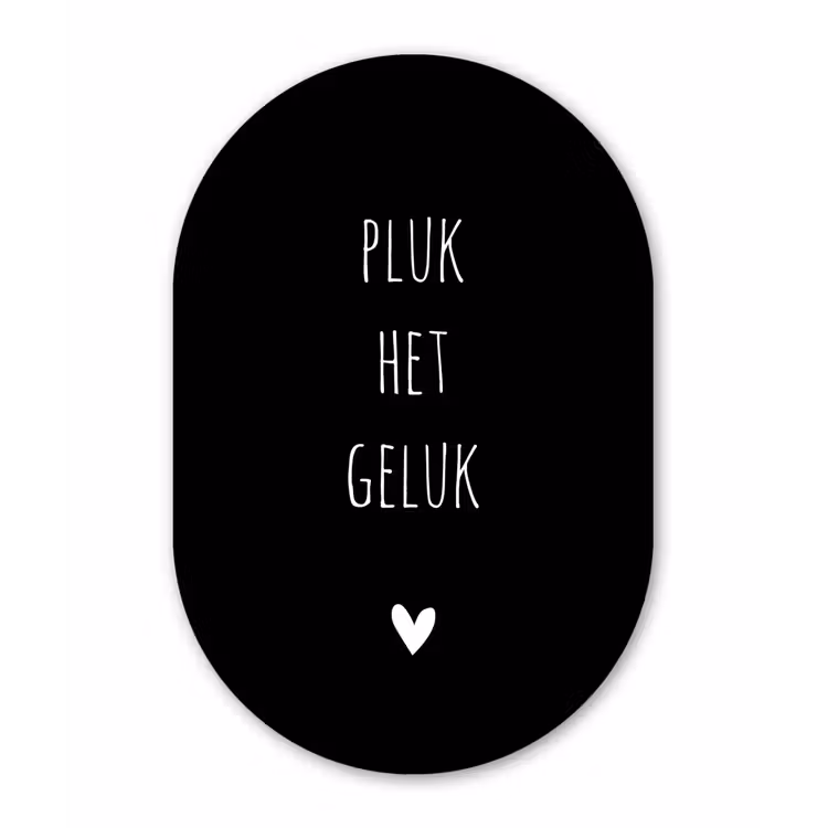 Quotes - Spreuken - Pluk het geluk Wandcirkel Ovaal Forex klein -3d