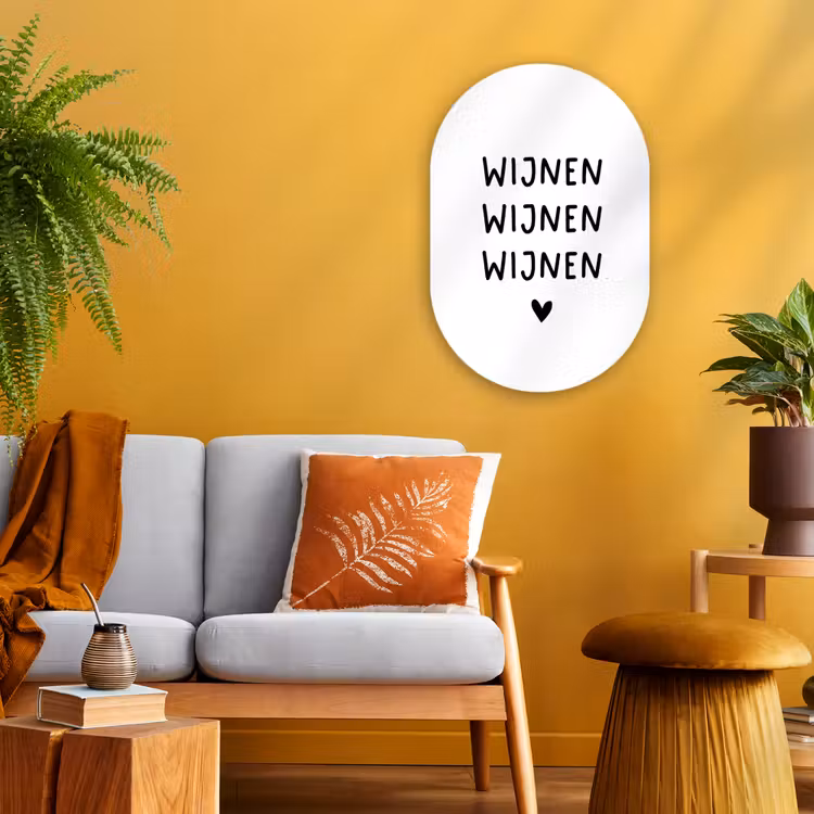 Quotes - Wijnen wijnen wijnen - Spreuken Wandcirkel Ovaal Forex klein -sfeer4