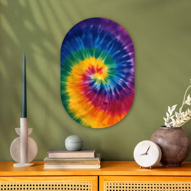 Regenboogkleuren - Spiraal - Kleurrijk Wandcirkel Ovaal Forex klein -sfeer2