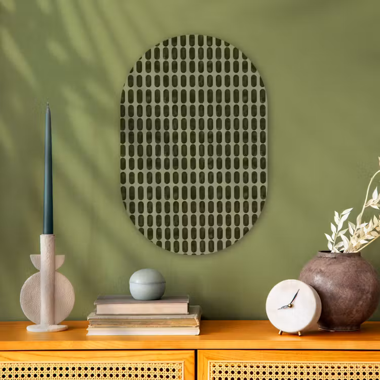 Ritmisch - Effect - Groen Wandcirkel Ovaal Forex klein 630 -sfeer2