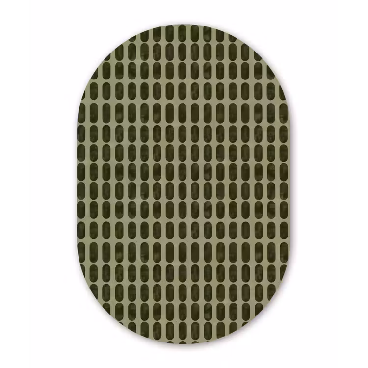 Ritmisch - Effect - Groen Wandcirkel Ovaal Forex klein 630 -3d