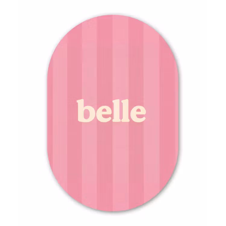 Roze - Gestreept - Belle Wandcirkel Ovaal Forex klein -3d