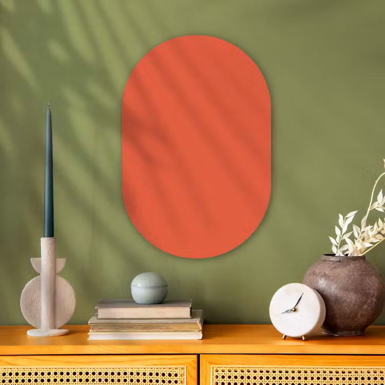 Rustic - Clay - Oranje Wandcirkel Ovaal Forex klein 630 -sfeer2
