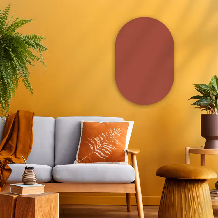 Rustic - Terracotta - Oranje Wandcirkel Ovaal Forex klein 630 -sfeer4