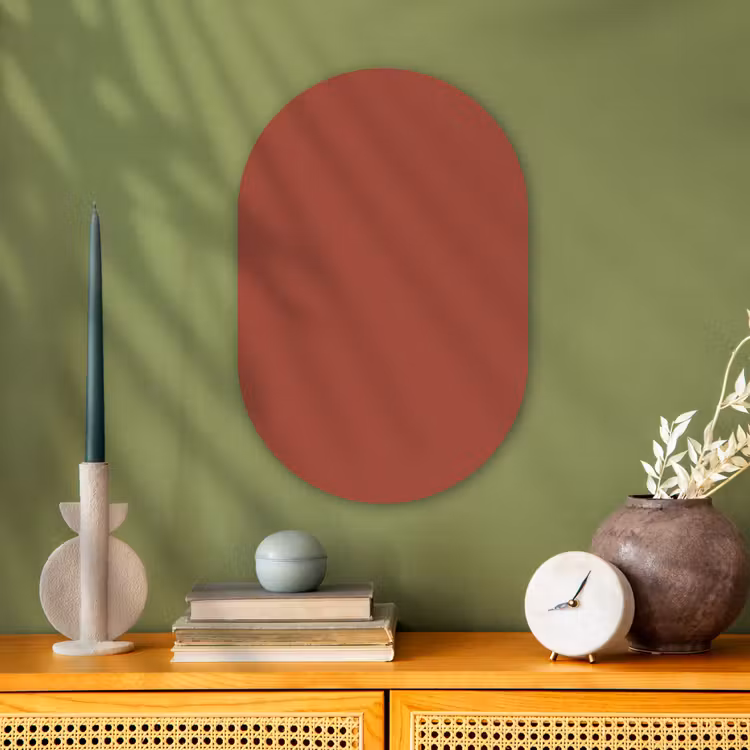 Rustic - Terracotta - Oranje Wandcirkel Ovaal Forex klein 630 -sfeer2