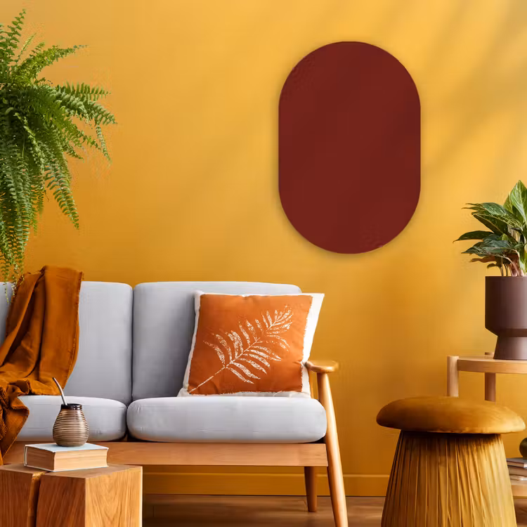 Rustic - Terracotta - Rood Wandcirkel Ovaal Forex klein 630 -sfeer4
