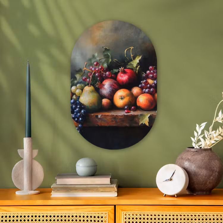Rustiek - Stilleven - Fruit Wandcirkel Ovaal Forex klein -sfeer2