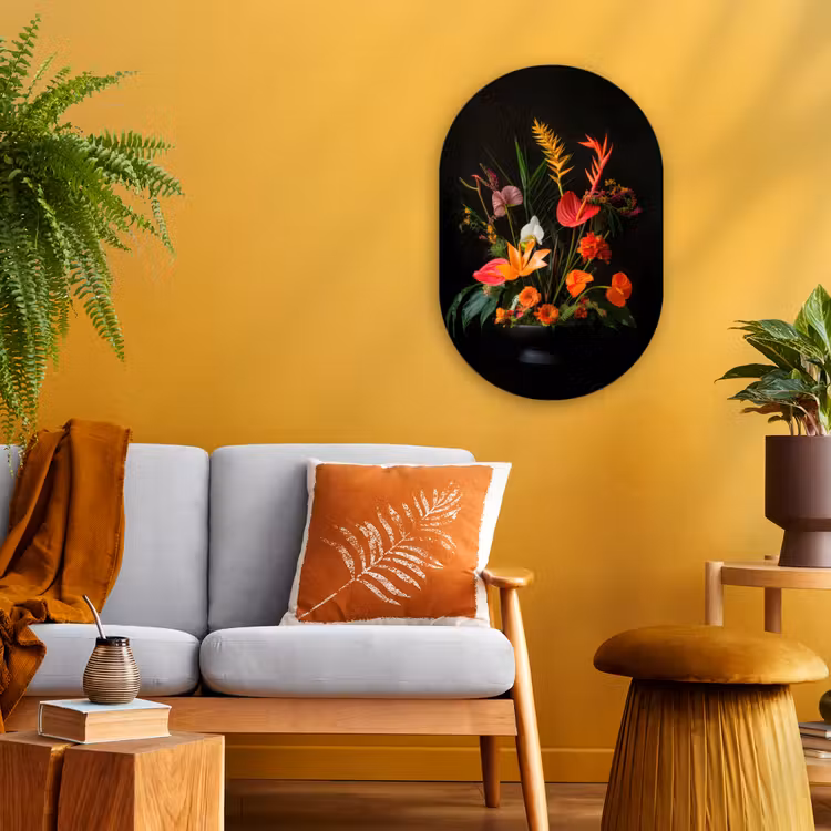 Schaal - Boeket - Bloemen Wandcirkel Ovaal Forex klein -sfeer4