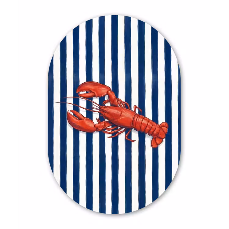 Schaaldier - Kreeft - Marine - Illustratie - Rood Wandcirkel Ovaal Forex klein -3d