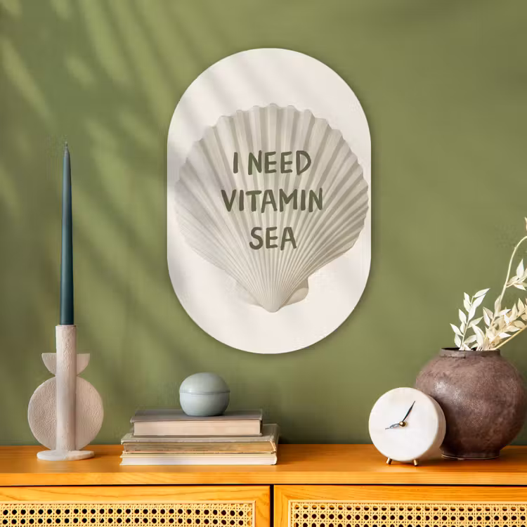 Schelp - Quote - Groen Wandcirkel Ovaal Forex klein -sfeer2