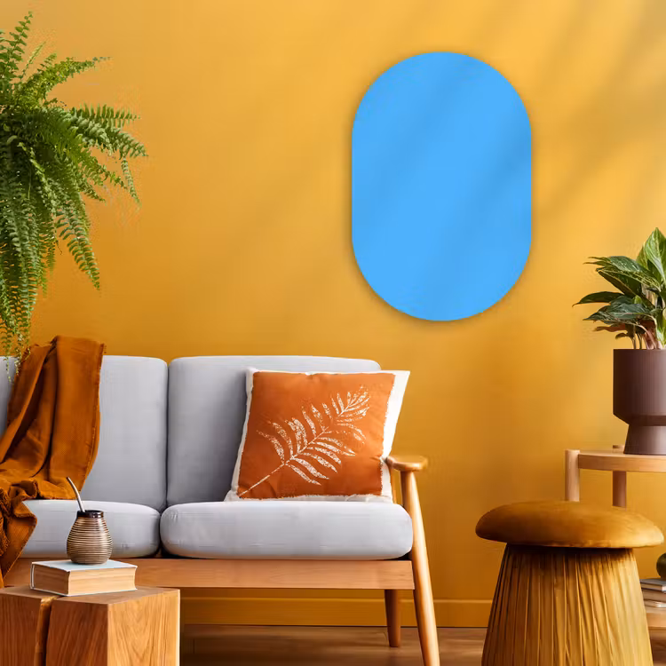 Sky - Blue - Blauw Wandcirkel Ovaal Forex klein 630 -sfeer4