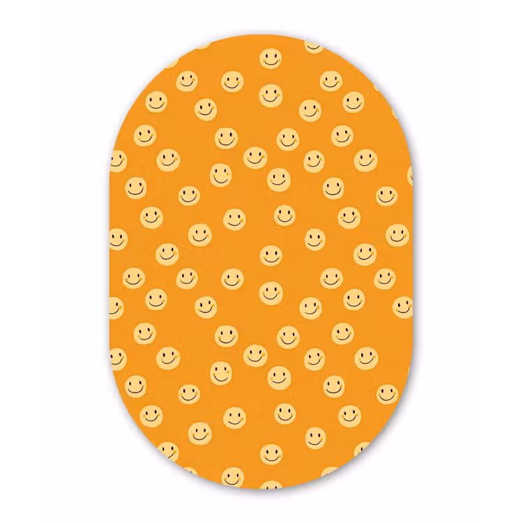 Smileys - Retro - Heel Wandcirkel Ovaal Forex klein 630 -3d
