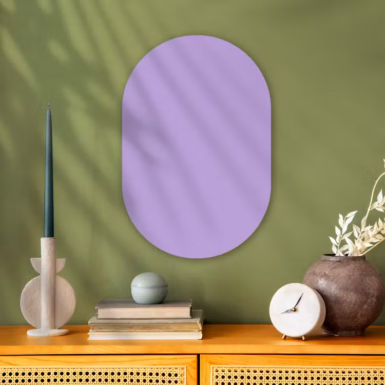 Soft - Lavender - Paars Wandcirkel Ovaal Forex klein 630 -sfeer2