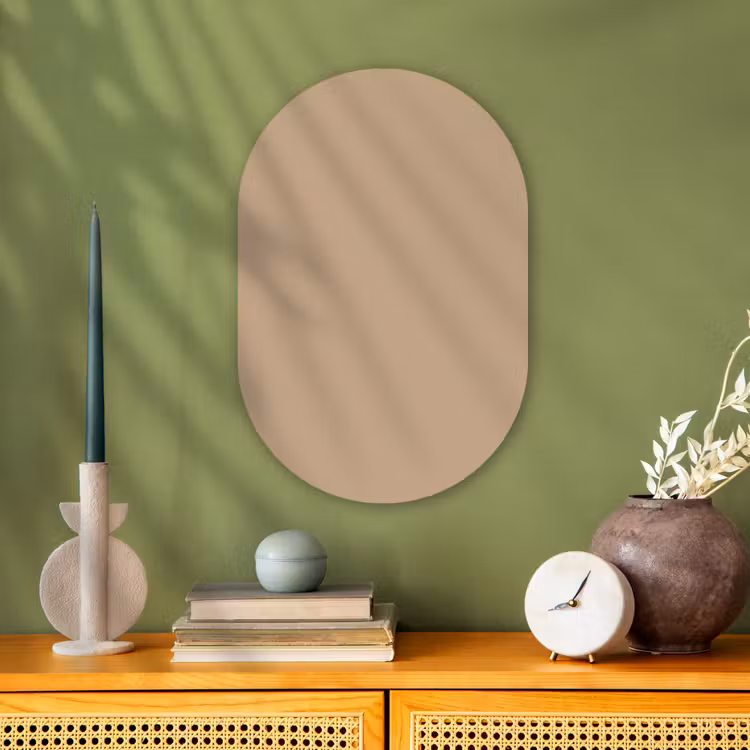 Soft - Taupe - Bruin Wandcirkel Ovaal Forex klein 630 -sfeer2