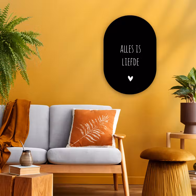Spreuken - Alles is liefde - Quotes - Bløf Wandcirkel Ovaal Forex klein -sfeer4