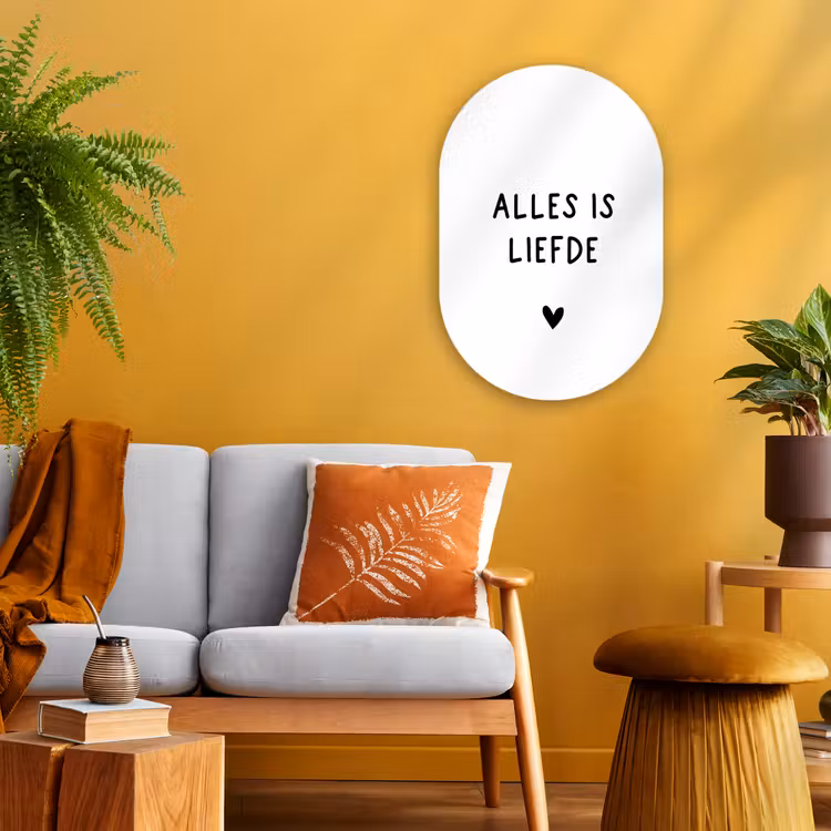 Spreuken - Alles is liefde - Quotes - Bløf Wandcirkel Ovaal Forex klein -sfeer4