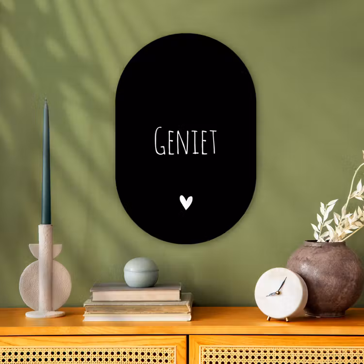 Spreuken - Geniet - Quotes Wandcirkel Ovaal Forex klein -sfeer2