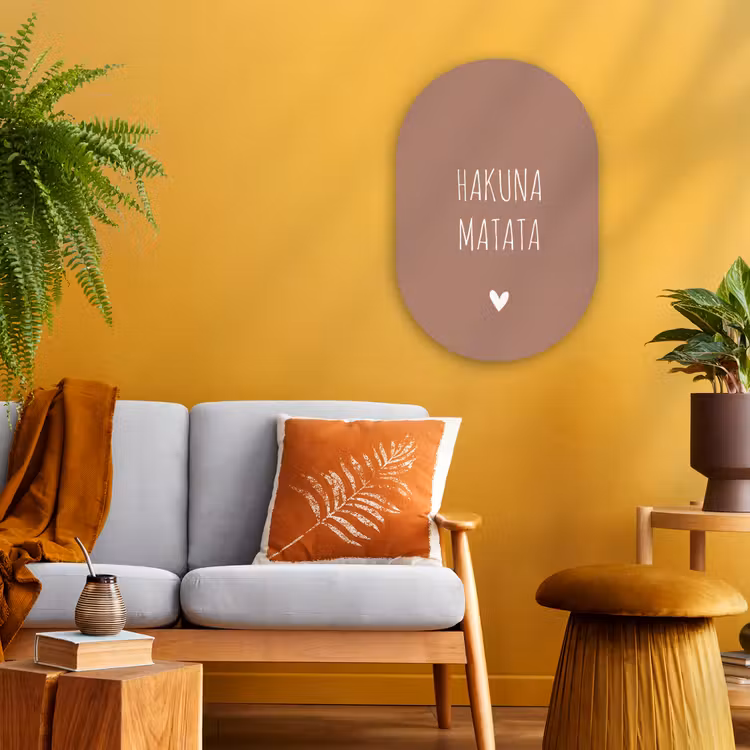 Spreuken - Hakuna matata - Quotes Wandcirkel Ovaal Forex klein -sfeer4