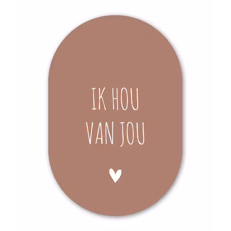 Spreuken - Ik hou van jou - Quotes Wandcirkel Ovaal Forex klein -3d