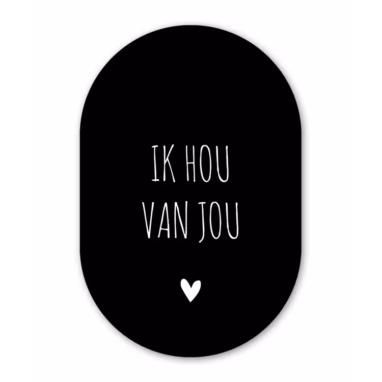 Spreuken - Ik hou van jou - Quotes Wandcirkel Ovaal Forex klein -3d