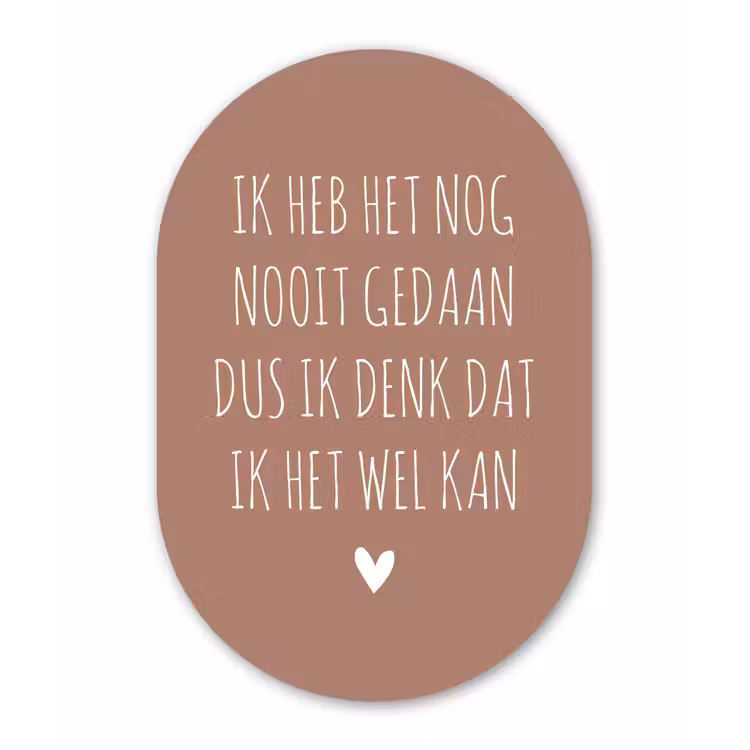 Pippi Langkous - Spreuken - Quotes - Ik heb het nog nooit gedaan dus Wandcirkel Ovaal Forex klein -3d