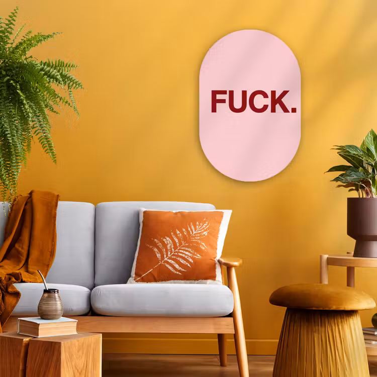 Statement - Krachtig - Roze Wandcirkel Ovaal Forex klein -sfeer4