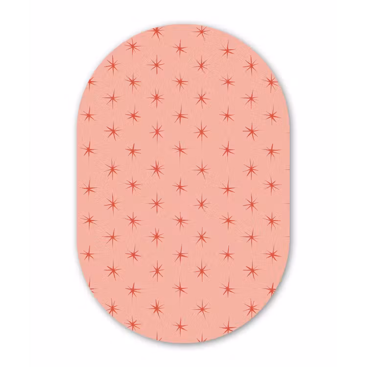Sterretjes - Patroon - Oranje Wandcirkel Ovaal Forex klein 630 -3d