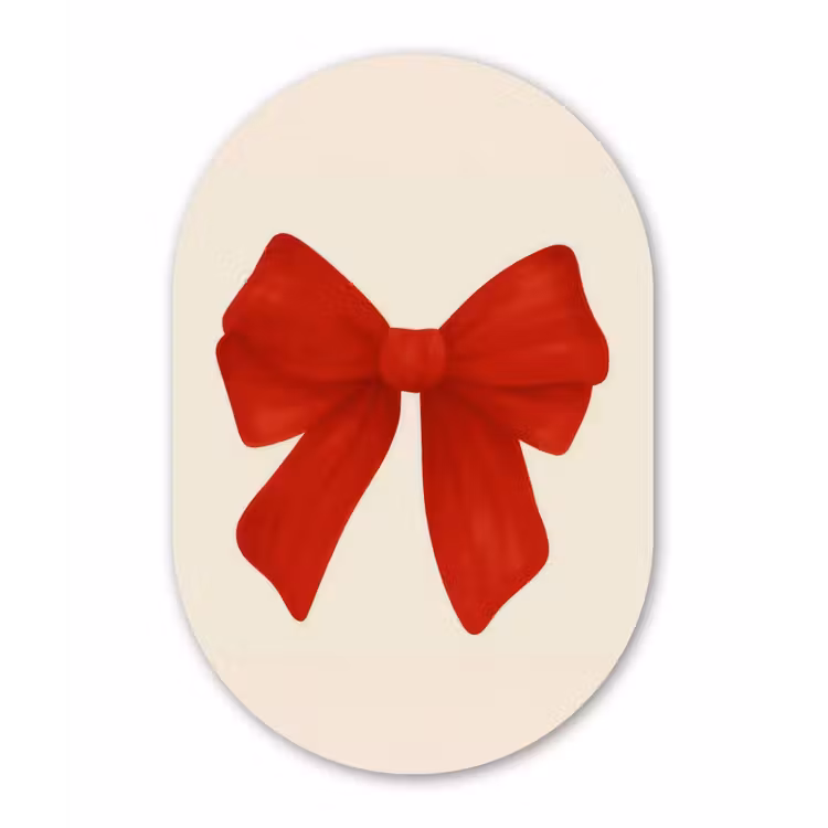 Strik - Symmetrisch - Rood - Lint Wandcirkel Ovaal Forex klein -3d