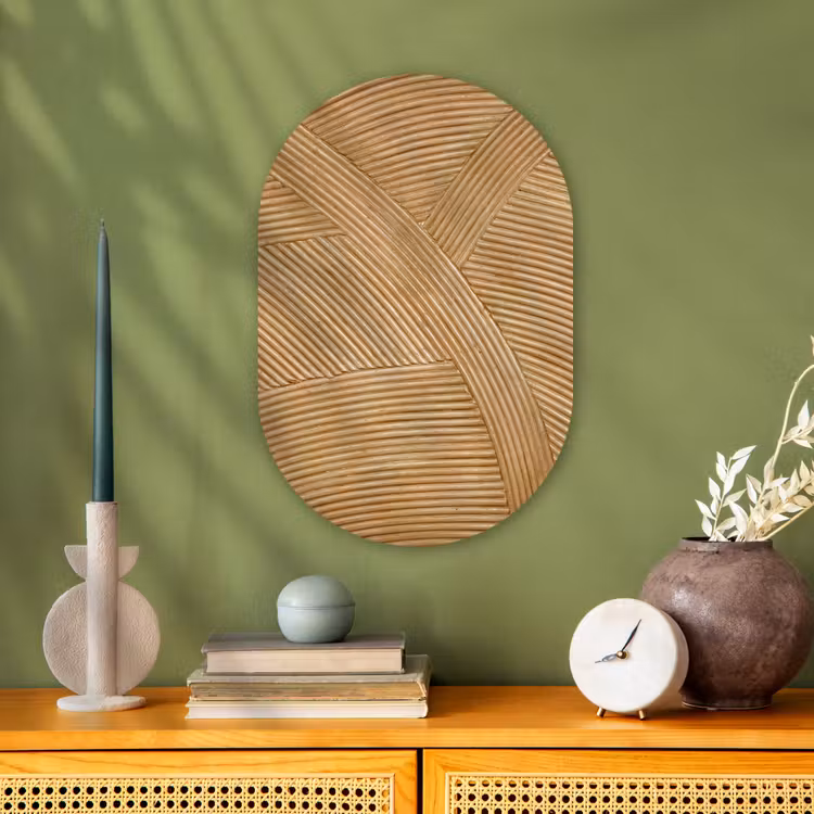 Structuur - Natuur - Kunst - Rotan Wandcirkel Ovaal Forex klein -sfeer2