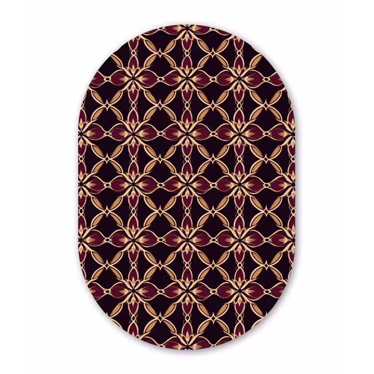 Symmetrisch - Tegel - Burgundy Wandcirkel Ovaal Forex klein 630 -3d