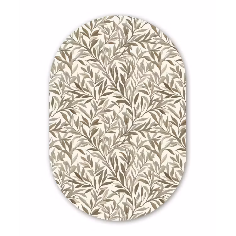 Takken - Botanisch - Taupe Wandcirkel Ovaal Forex klein 630 -3d