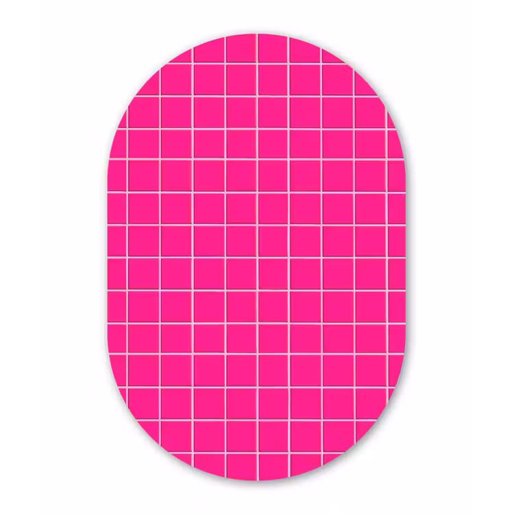 Tegels - Vierkant - Fuchsia Wandcirkel Ovaal Forex klein 630 -3d