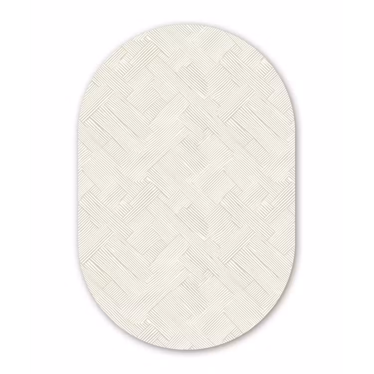 Textuur - Abstract - Beige Wandcirkel Ovaal Forex klein 630 -3d