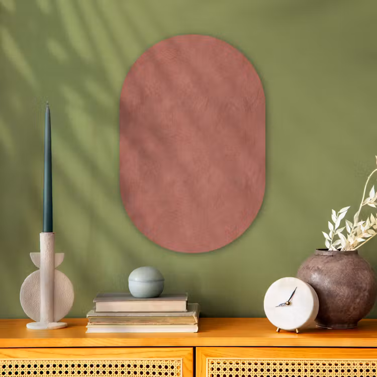 Textuur - Roodbruin - Grof - Modern Wandcirkel Ovaal Forex klein -sfeer2