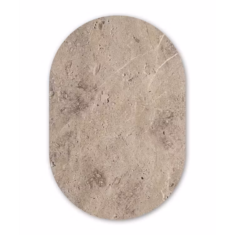Textuur - Steen - Patroon - Rustiek - Beige Wandcirkel Ovaal Forex klein -3d