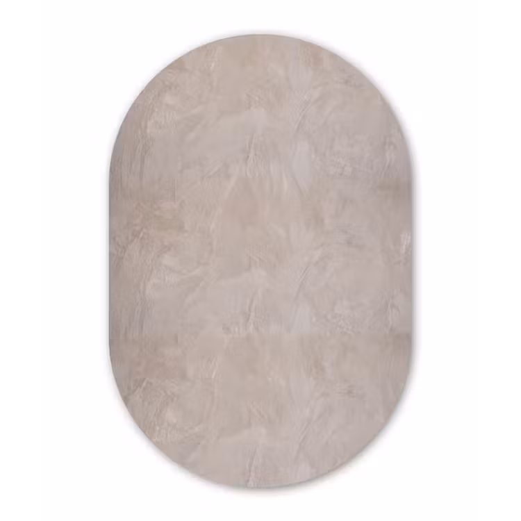 Textuur - Wand - Modern - Beige - Abstract Wandcirkel Ovaal Forex klein -3d