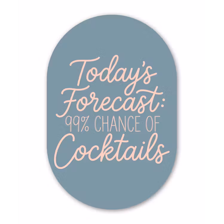 Today's Forecast - Cocktails - Blauw Wandcirkel Ovaal Forex klein -3d