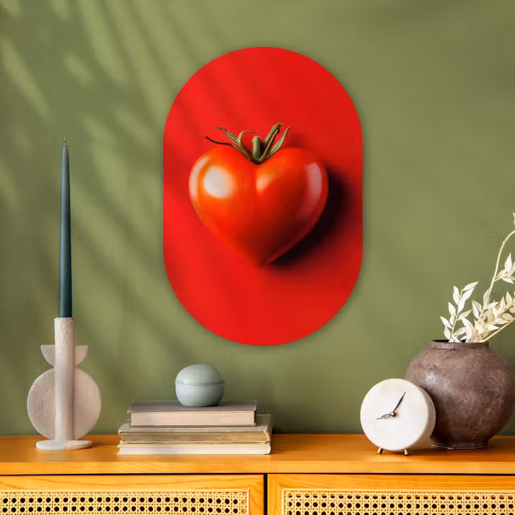 Tomaat - Rood - Hart Wandcirkel Ovaal Forex klein -sfeer2