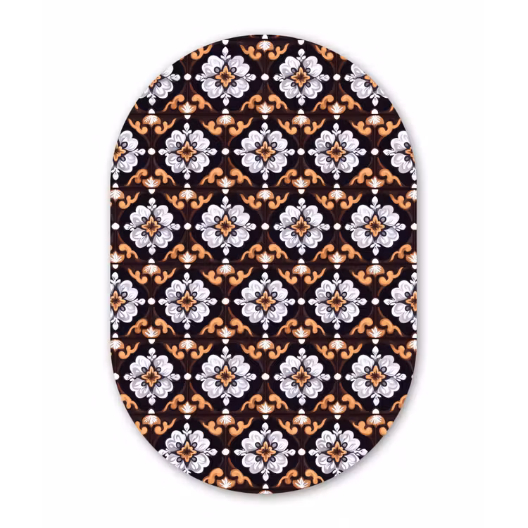 traditioneel - Element - Kleurrijk Wandcirkel Ovaal Forex klein 630 -3d