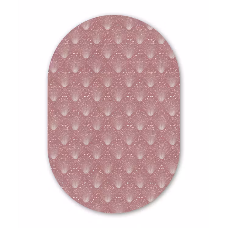 Trendy - Patroon - Roze Wandcirkel Ovaal Forex klein 630 -3d