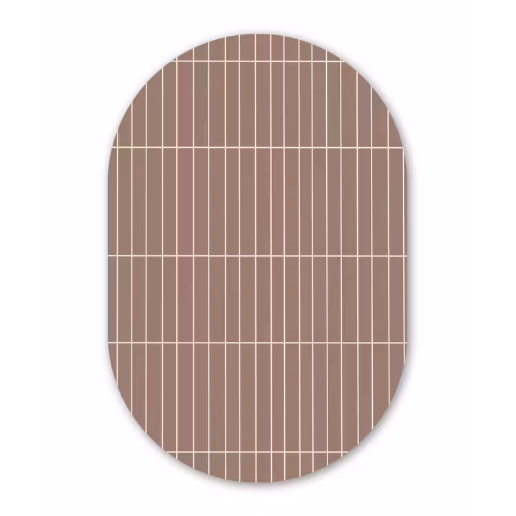 Verticaal - Wandtegel - Terracotta Wandcirkel Ovaal Forex klein 630 -3d