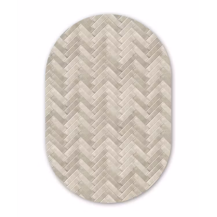 Visgraat - Wandtegel - Beige Wandcirkel Ovaal Forex klein 630 -3d
