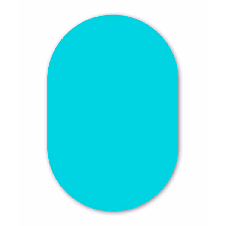 Vivid - Aquamarine - Turkoois Wandcirkel Ovaal Forex klein 630 -3d