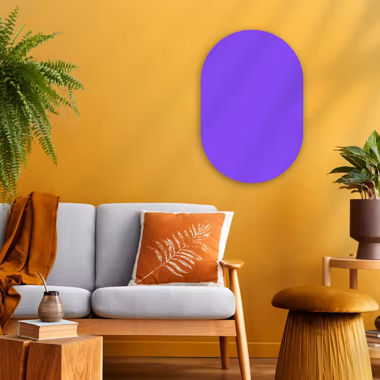 Vivid - Violet - Paars Wandcirkel Ovaal Forex klein 630 -sfeer4