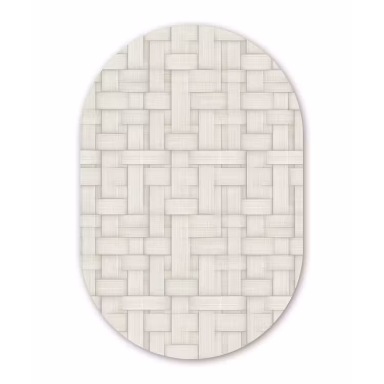 Vlechtwerk - Banen - Beige Wandcirkel Ovaal Forex klein 630 -3d