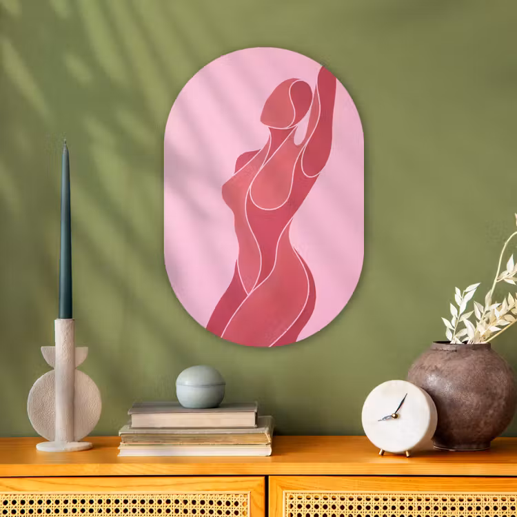 Vrouw - Lichaam - Abstract - Roze Wandcirkel Ovaal Forex klein -sfeer2