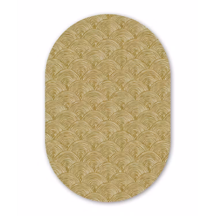 Waaier - Geometrisch - Groen Wandcirkel Ovaal Forex klein 630 -3d