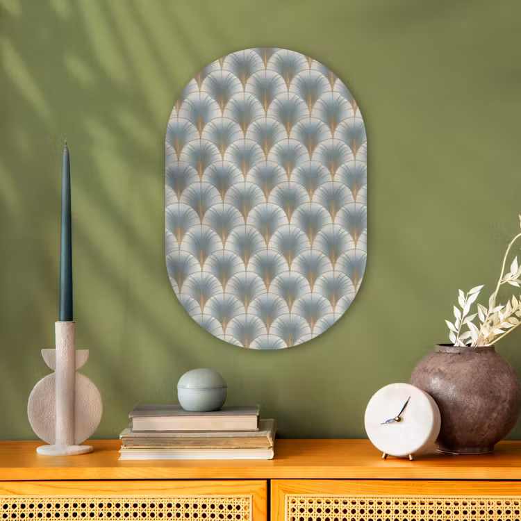 Waaier - Klassiek - Blauw Wandcirkel Ovaal Forex klein 630 -sfeer2