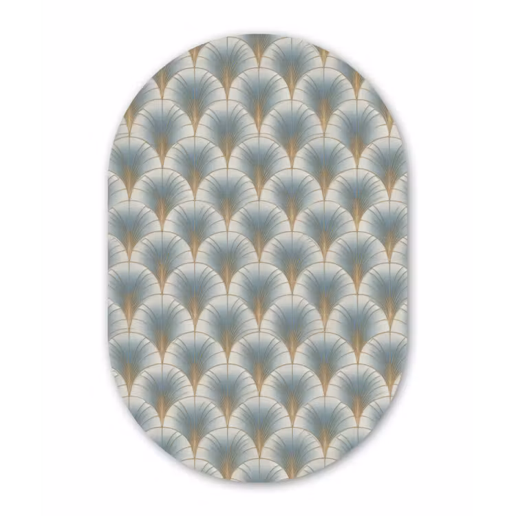 Waaier - Klassiek - Blauw Wandcirkel Ovaal Forex klein 630 -3d